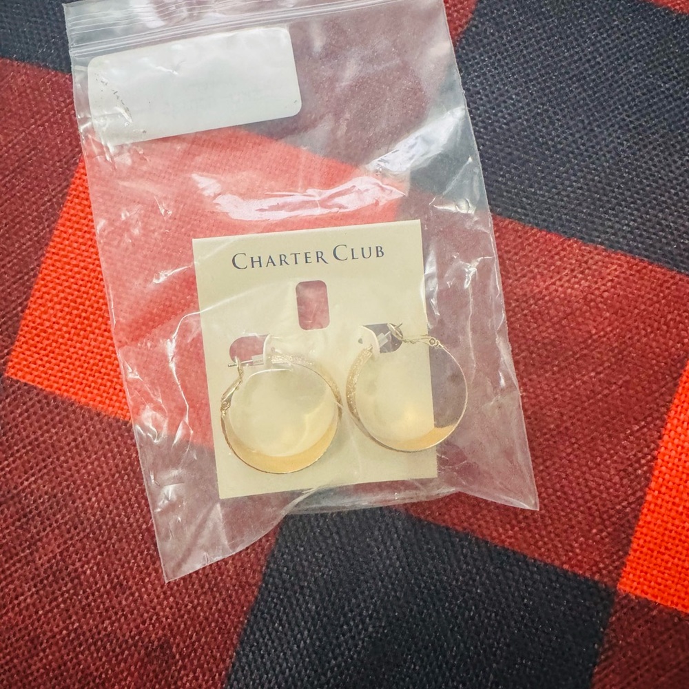 Charter Club Elegant Gold Hoop Earrings